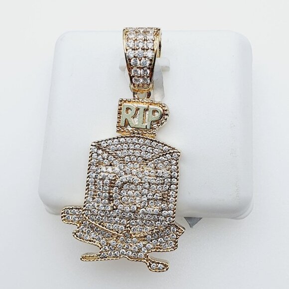 14K Gold Plated Cubic Zircon Pendant, INUS1BR263 - Picture 5 of 9